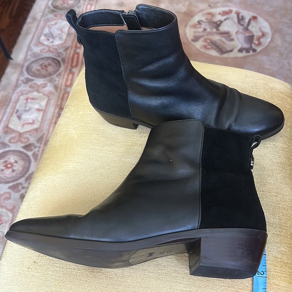 COACH Carmen Semi Matte Calf Leather Suede Ankle Boots Black Size 11 - Picture 15 of 15